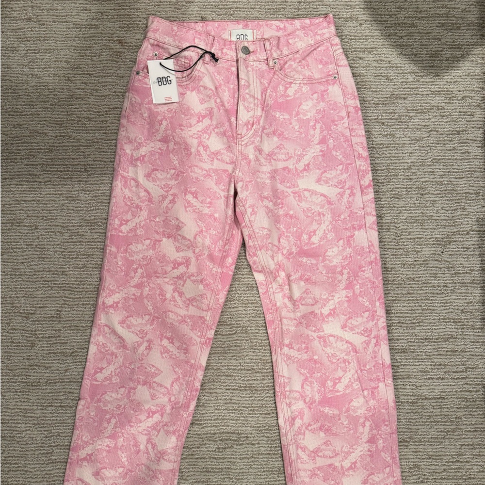 Urban Outiftters BDG Light Pink Patterned Jeans